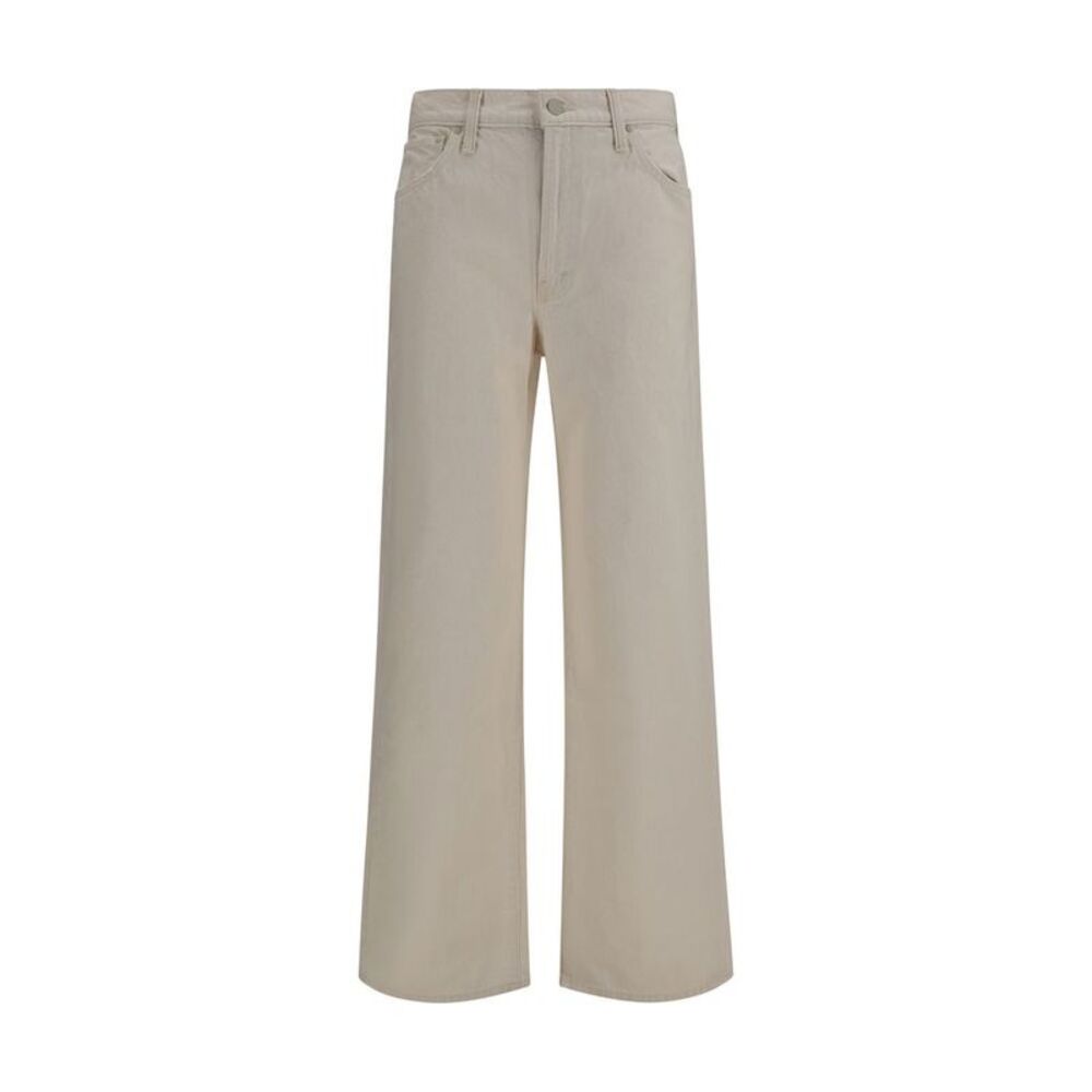 Mother Denim White Cotton Relaxed Fit Women's Jeans